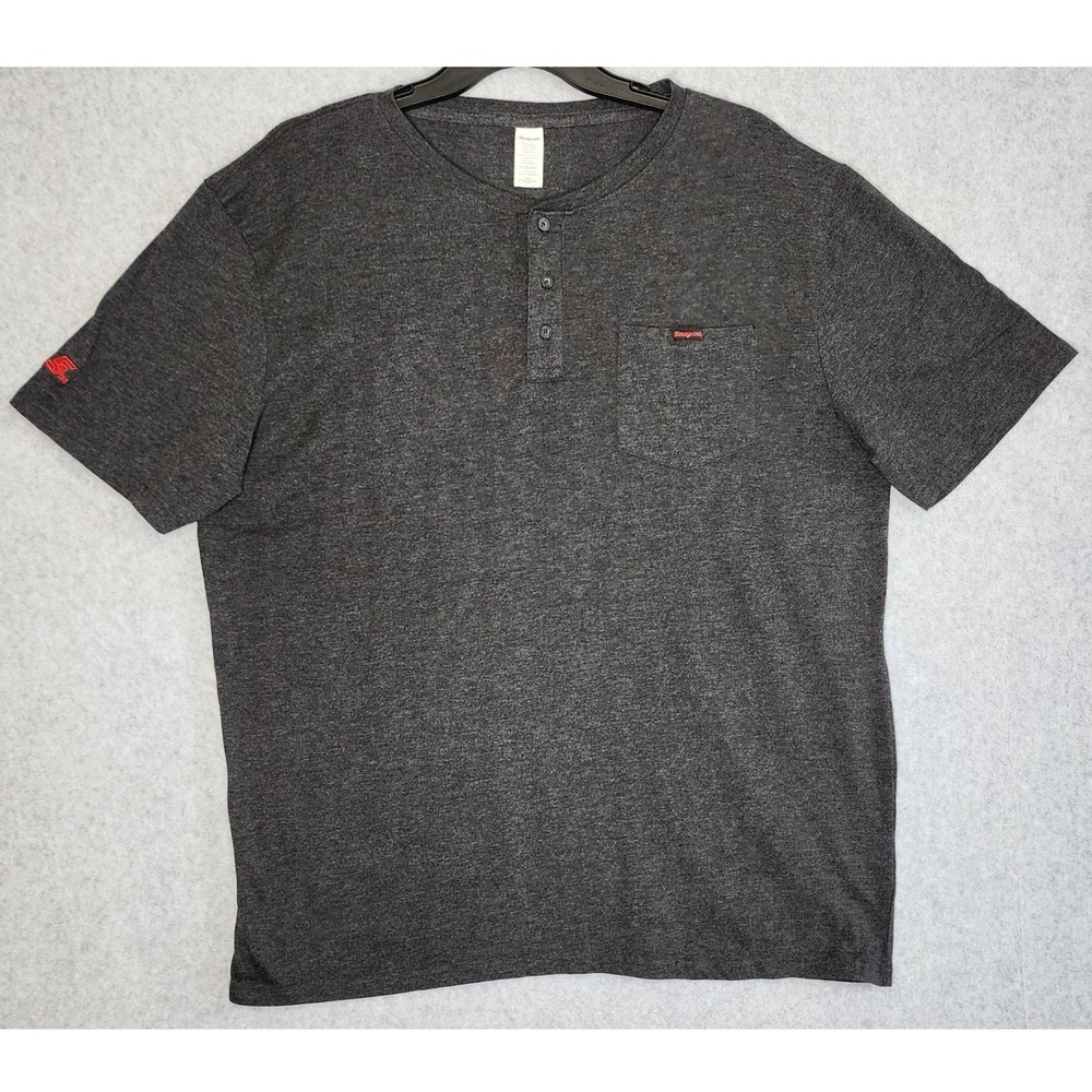 Snap-on Henley Shirt Mens XXL Gray Short Sleeve Pocket Workwear Tools Casual